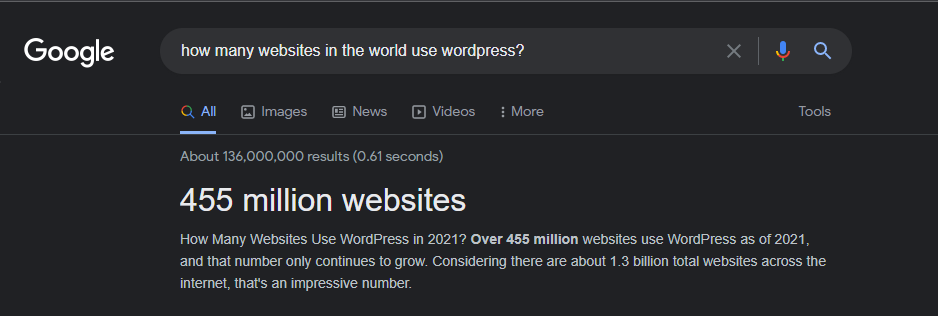 تعداد وبسایتهای وردپرسی دنیا ـ کنترل وب